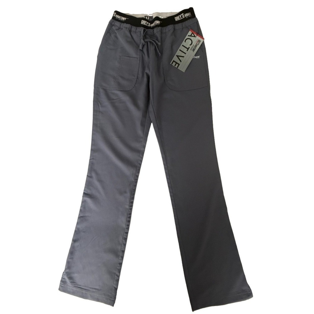 Grey's Anatomy Women's 4275 3 Pkt Logo Waist Pant with Drawstring Size XL -Tall